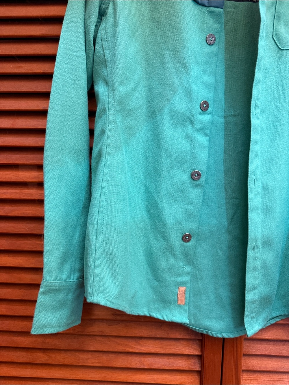 TREWGEAR Hood River - Teal Green Button-Up Wool Shirt - Outdoor Shirt Style XS - Picture 4 of 5